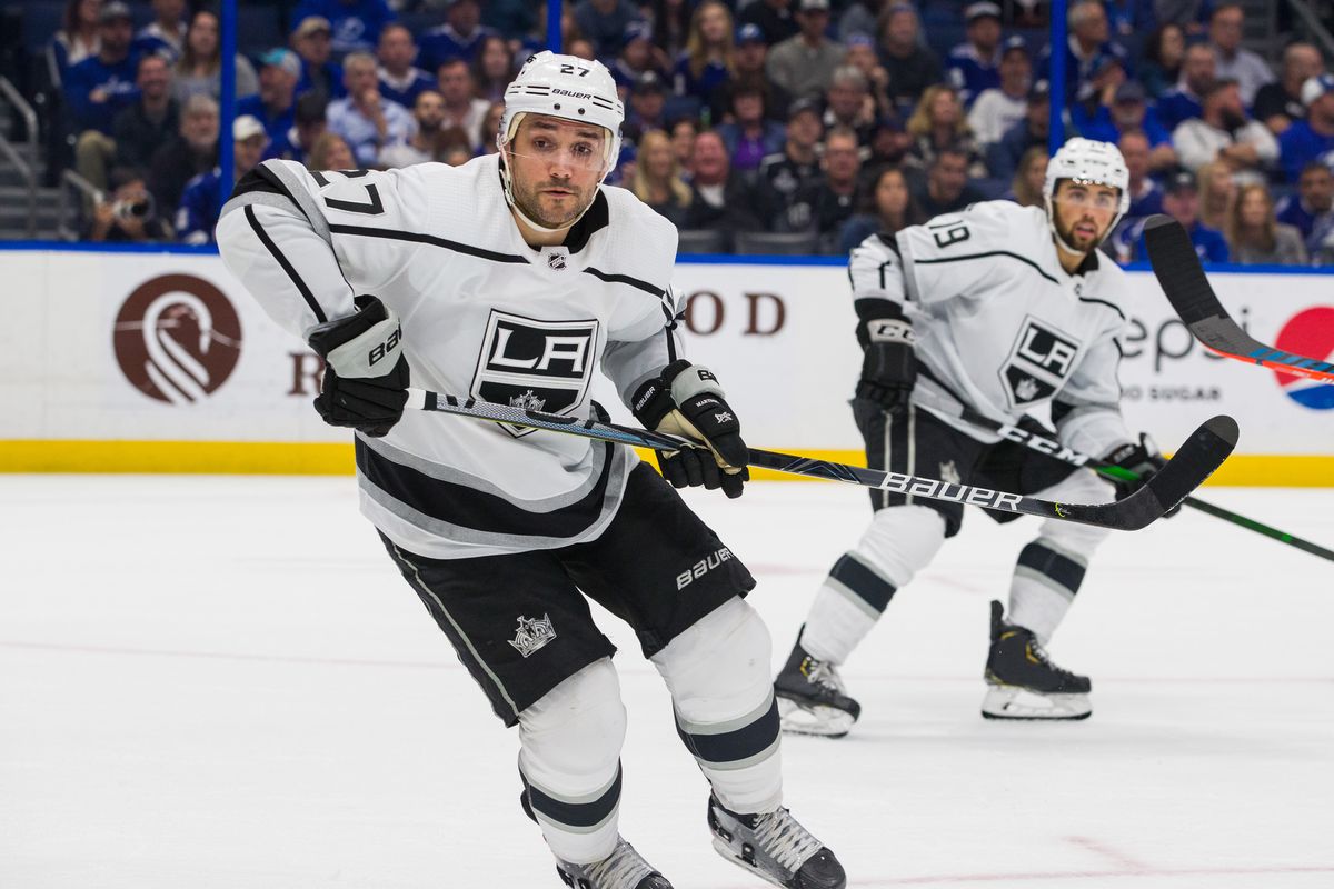 Alec Martinez #27 of the Los Angeles Kings skates against the Tampa Bay Lightning at Amalie Arena on January 14, 2020 in Tampa, Florida