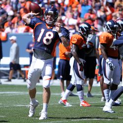 Broncos QB Peyton Manning sees his target