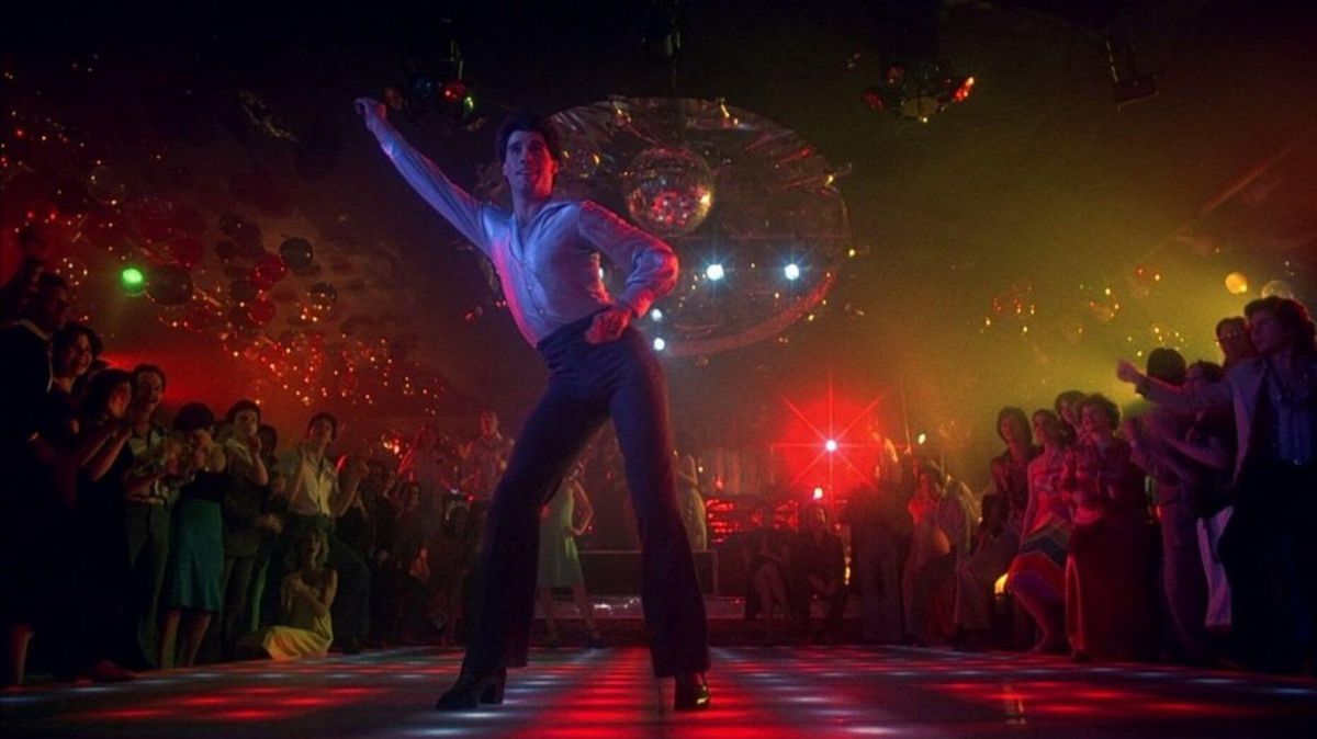 John Travolta dancing in Saturday Night Fever.
