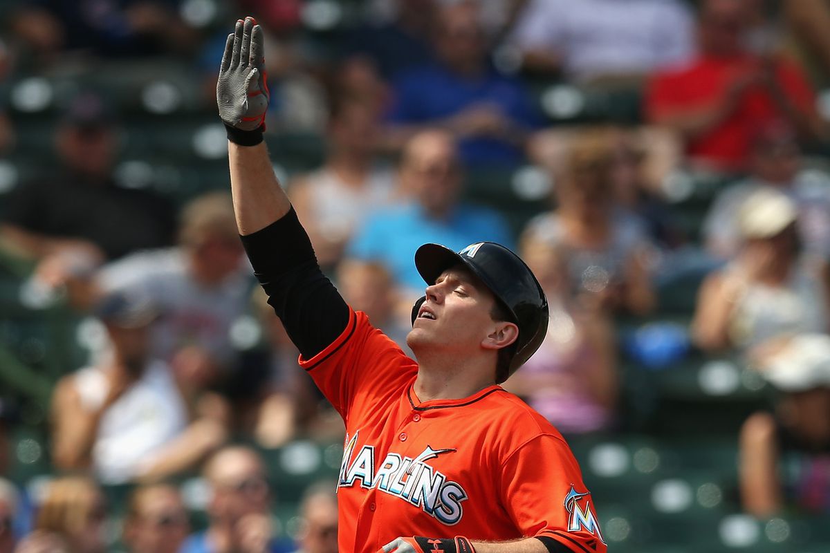 Logan Morrison gives a final salute to Marlins fans.
