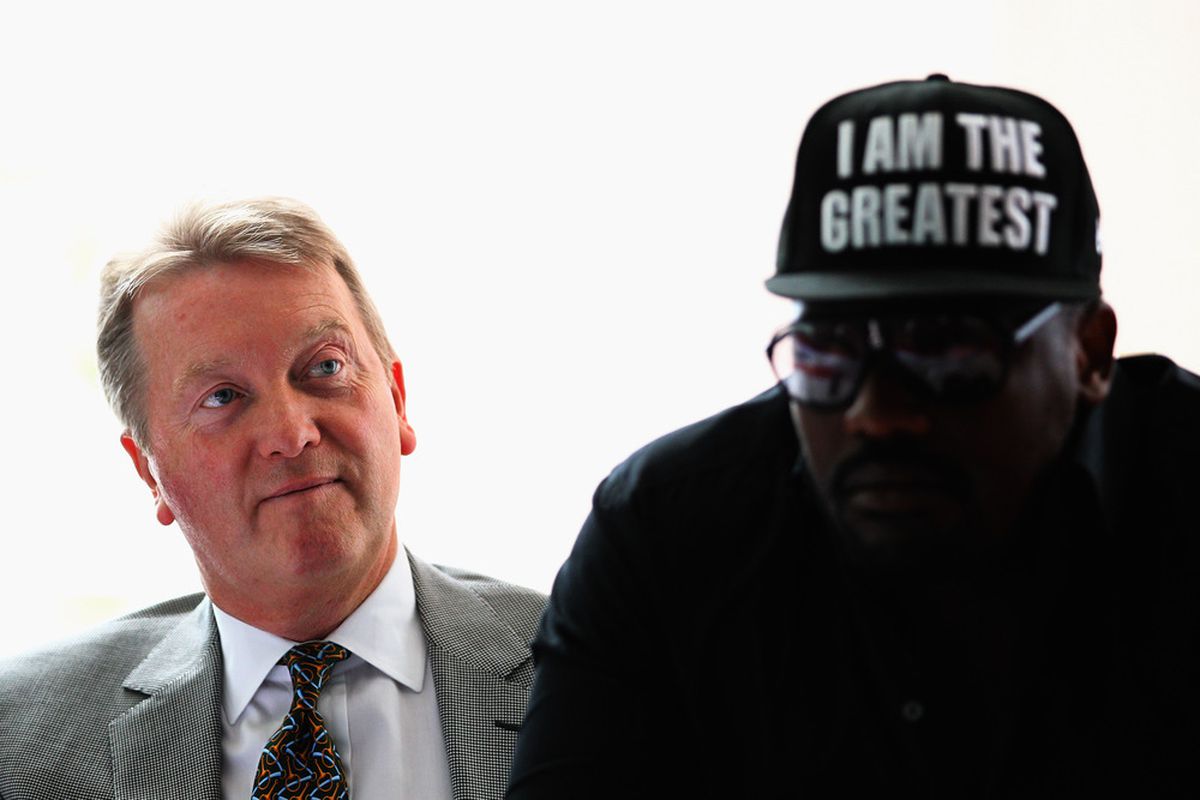 Frank Warren is standing by Dereck Chisora in his WBC battle, even if he doesn't condone the fighter's actions. (Photo by Dean Mouhtaropoulos/Getty Images)