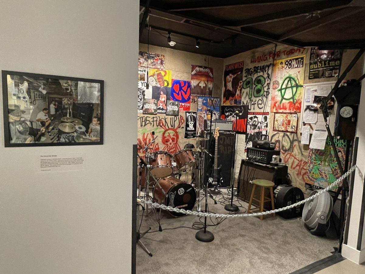 A recreation of a band’s practice space.