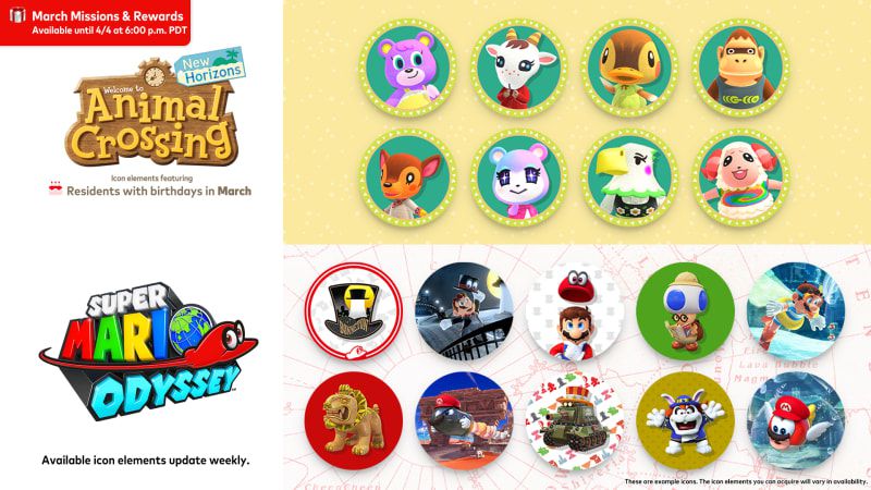 a graphic showing off new player icons from animal crossing and mario. there’s molly the duck and other villagers, as well as mario in a tux. 