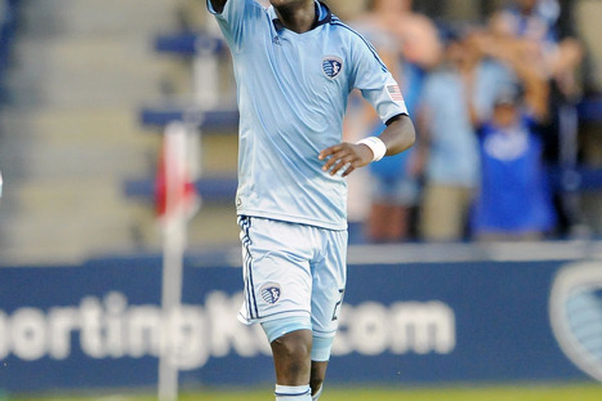 KANSAS CITY, KS - AUGUST 21: Kei Kamara scored the winner last week for SKC - how will Chivas neutralize him and his team? (Photo by G. Newman Lowrance/Getty Images)