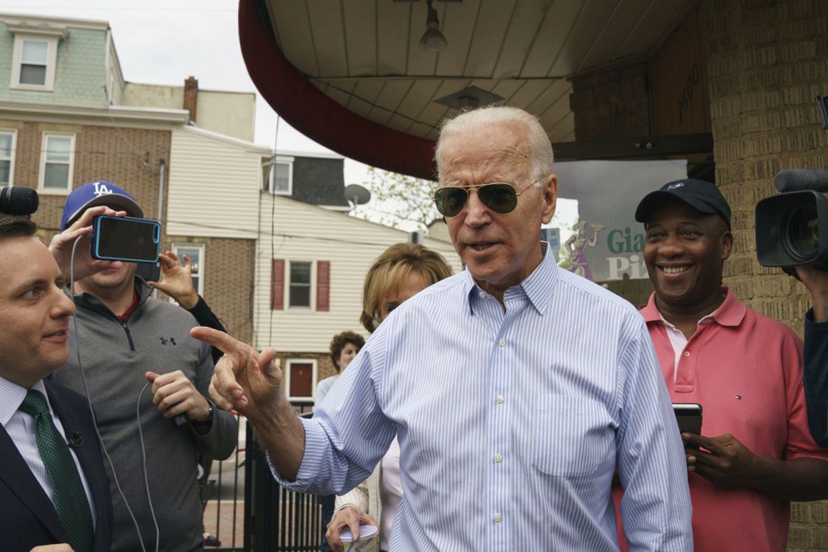 Democratic presidential candidate Joe Biden in Wilmington, Delaware.