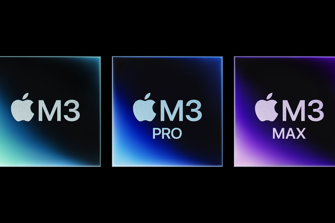 Illustration of Apple’s M3 chips