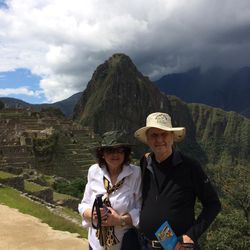 President Russell M. Nelson and his wife, Sister Wendy Watson Nelson, at Machu Picchu.