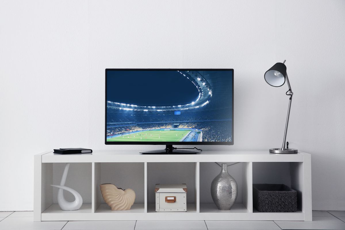 modern TV on a stand 