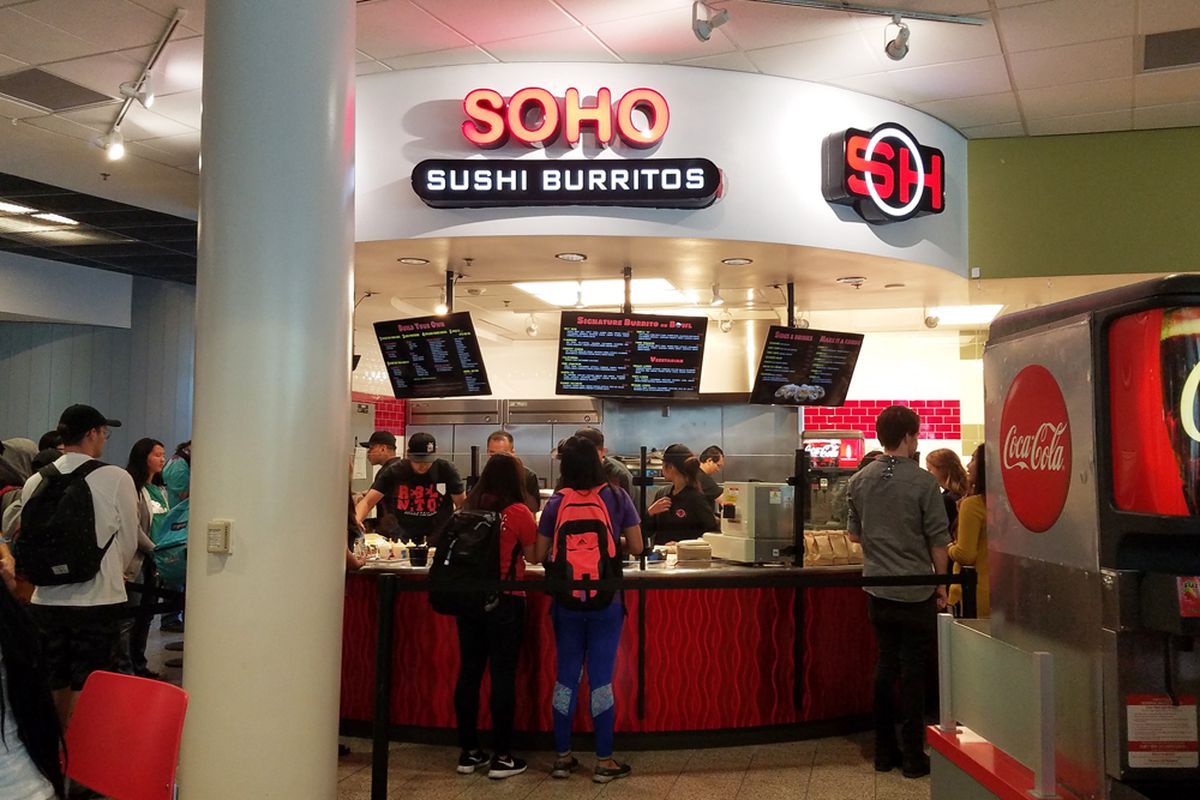 The counter at Soho Sushi Burrito