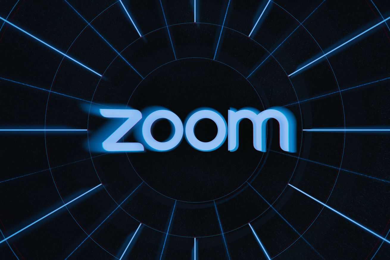 The Zoom logo on a black background.