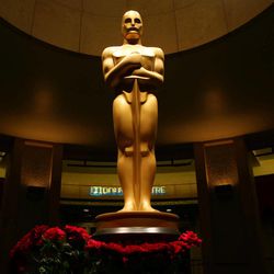 An Oscar statue is seen as preparations are made for the 87th Academy Awards in Los Angeles, Saturday, Feb. 21, 2015. The Academy Awards will be held at the Dolby Theatre on Sunday, Feb. 22. 