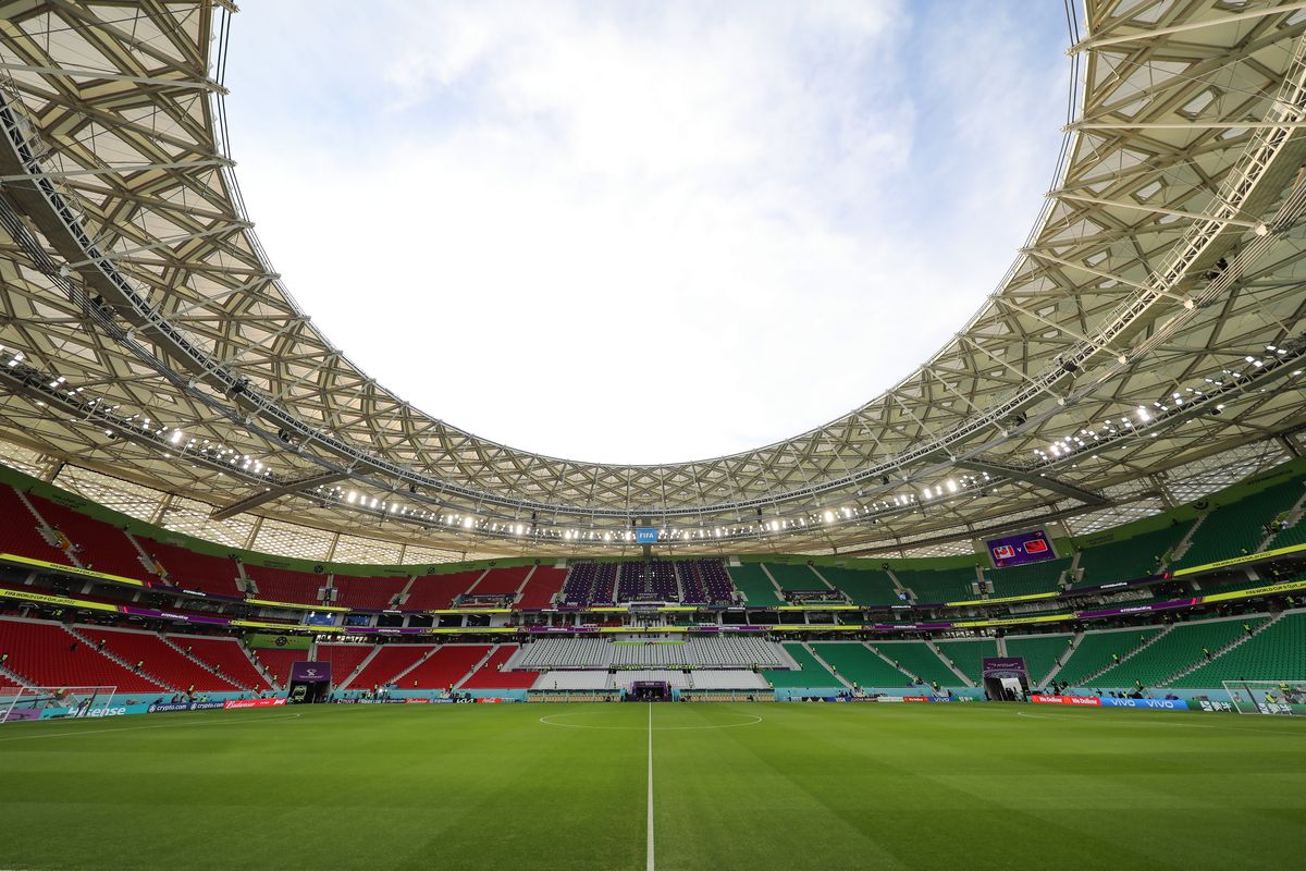 A general view of the stadium prior to kick off in the FIFA World Cup Qatar 2022 Group F match between Canada and Morocco at Al Thumama Stadium on December 01, 2022 in Doha, Qatar.
