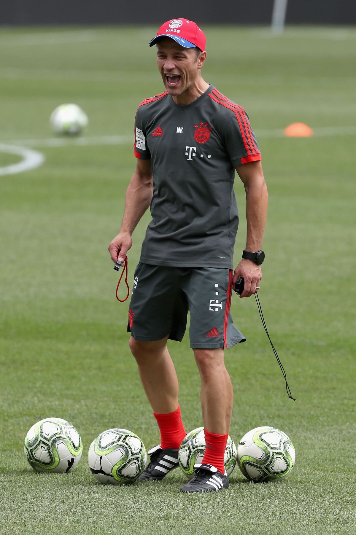 FC Bayern AUDI Summer Tour 2018 - Day 2
PHILADELPHIA, PA - JULY 24: Team coach Niko Kovac of FC Bayern Muenchen reacts during a training session on the second day of their FC Bayern AUDI Summer tour 2018 on July 24, 2018 in Philadelphia, Pennsylvania.
