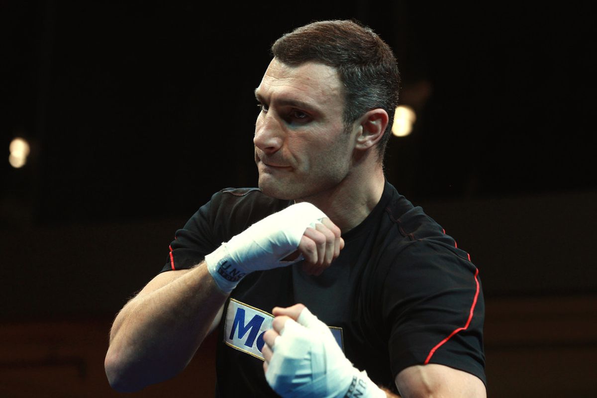 Vitali Klitschko might be lacing them up for the final time today in Moscow against Manuel Charr. (Photo by Alexander Hassenstein/Bongarts/Getty Images)