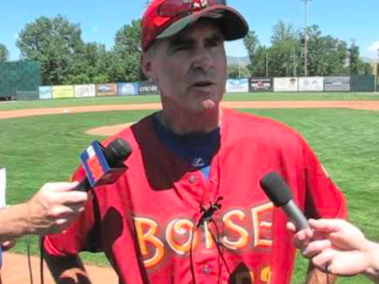 Bill Buckner during a TV interview as he begins the 2012 season as Boise Hawks hitting coach in the Cubs’ organization.