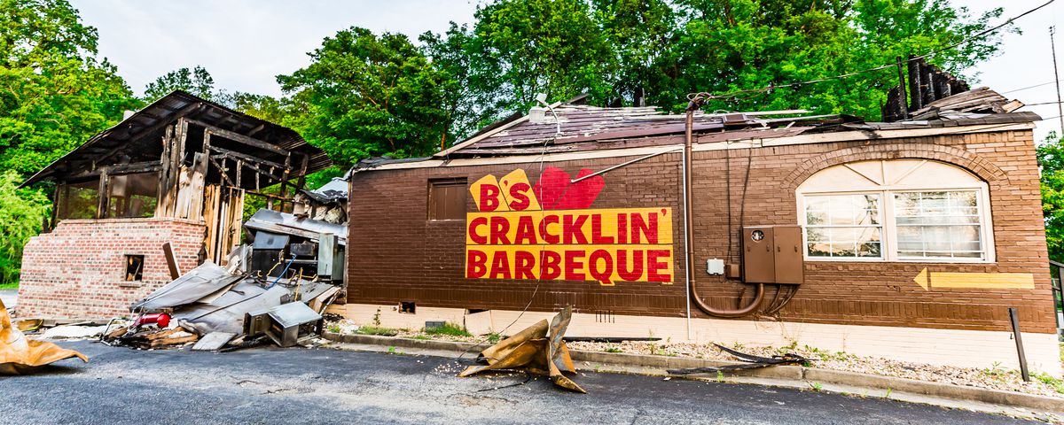 Fire which began in the smokehouse destroyed B’s Cracklin’ Barbecue in northwest Atlanta on March 6, 2019