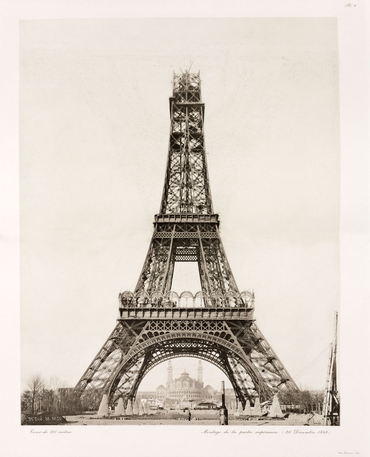The Eiffel Tower in late December, 1888, nearing completion.