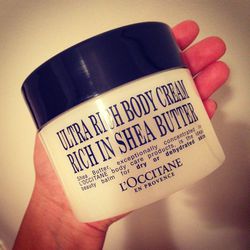 The cold has left my skin a new kind of parched. It's a holiday today so I've got more time to exfoliate and give my skin the pampering it needs. This rich <a href="http://usa.loccitane.com/shea-butter-ultra-rich-body-cream,82,1,29193,263200.htm"><b>L'Occ