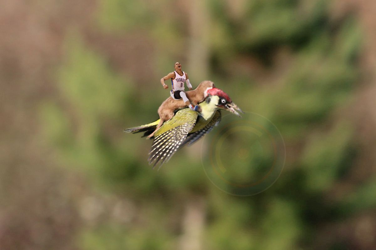 Westbrook returns, riding a weasel that's riding a hummingbird! Get hype!