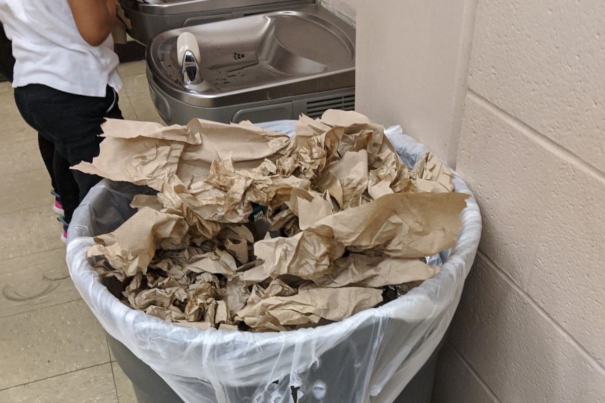 Trash cans at Treadwell Elementary were not emptied as usual Monday night, disappointing staff who were told the school would get more cleaning after an employee was quarantined for coming into contact with a COVID-19 patient.