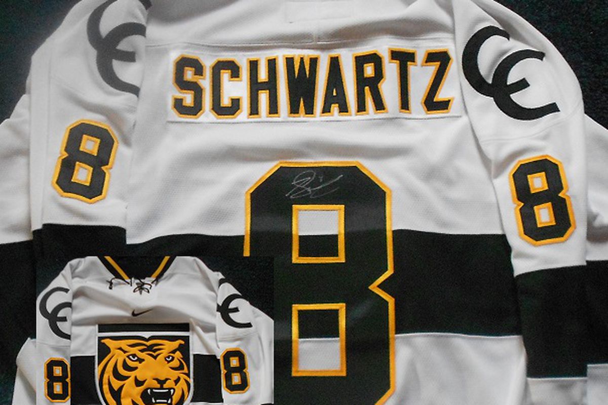 Colorado College jersey circa 2011 signed by Jaden Schwartz