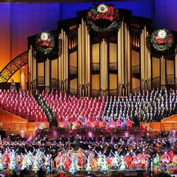 The Mormon Tabernacle Choir performs during its annual Christmas concert in Salt Lake City Thursday, Dec. 11, 2014.