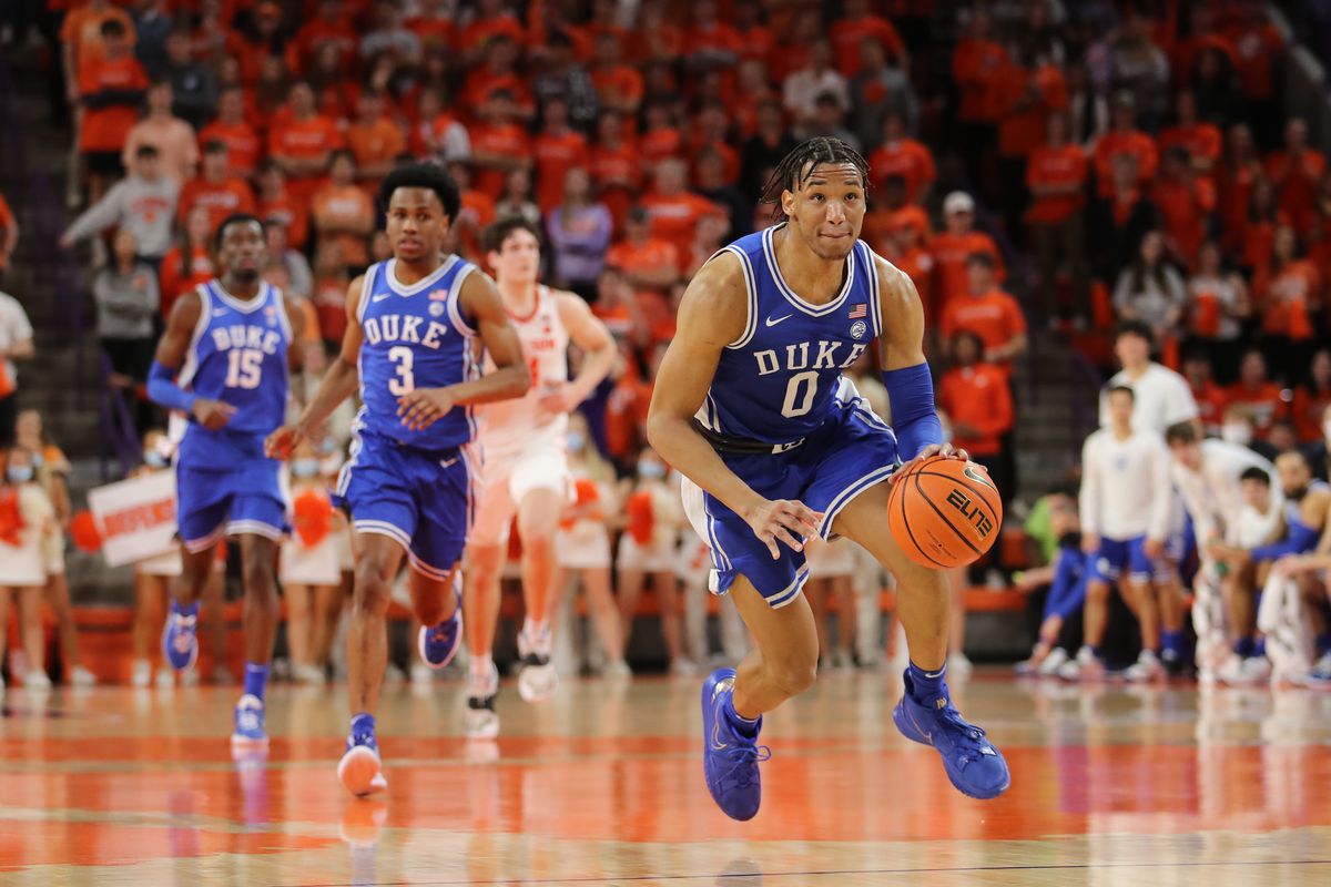 Duke Blue Devils forward Wendell Moore Jr. (0) drives to the basket against the Clemson Tigers during the first half at Littlejohn Coliseum.