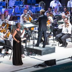 The Utah Symphony with conductor Thierry Fischer and soprano Abigail Rethwisch on Tuesday, Aug. 29 at the O.C. Tanner Amphitheater in Springdale, Washington County on the first night of the symphony's Great American Road Trip.