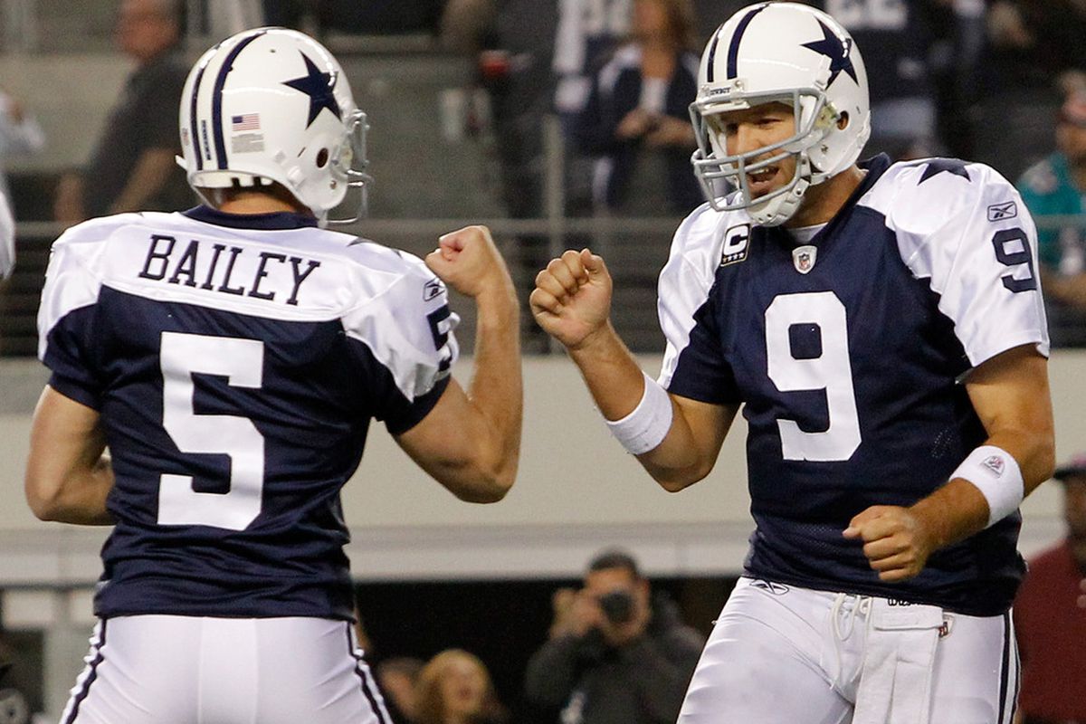 So far, kicker Dan Bailey, pictured here with a guy signed off the street in 2003, has been the best UDFA signing of the past two years for the Cowboys.