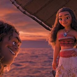 Demigod Maui (voice of Dwayne Johnson) is reluctant to help adventurous teenager Moana (voice of Auli‘i Cravalho), who is determined to become a master wayfinder and save her people in “Moana.”