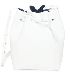 <b>Mansur Gavriel</b> Bucket Bag in White/Blu, <a href="http://www.mansurgavriel.com/products/bucket-bag-calf-coated/white-blu">$695</a>