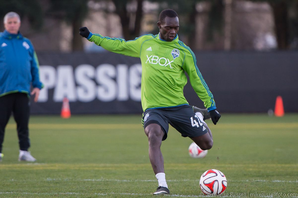 Micheal Azira at a Starfire practice earlier in training