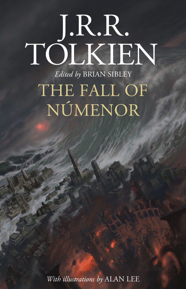 Cover image of The Fall of Numenor, featuring a city about to get wiped out by a tidal wave