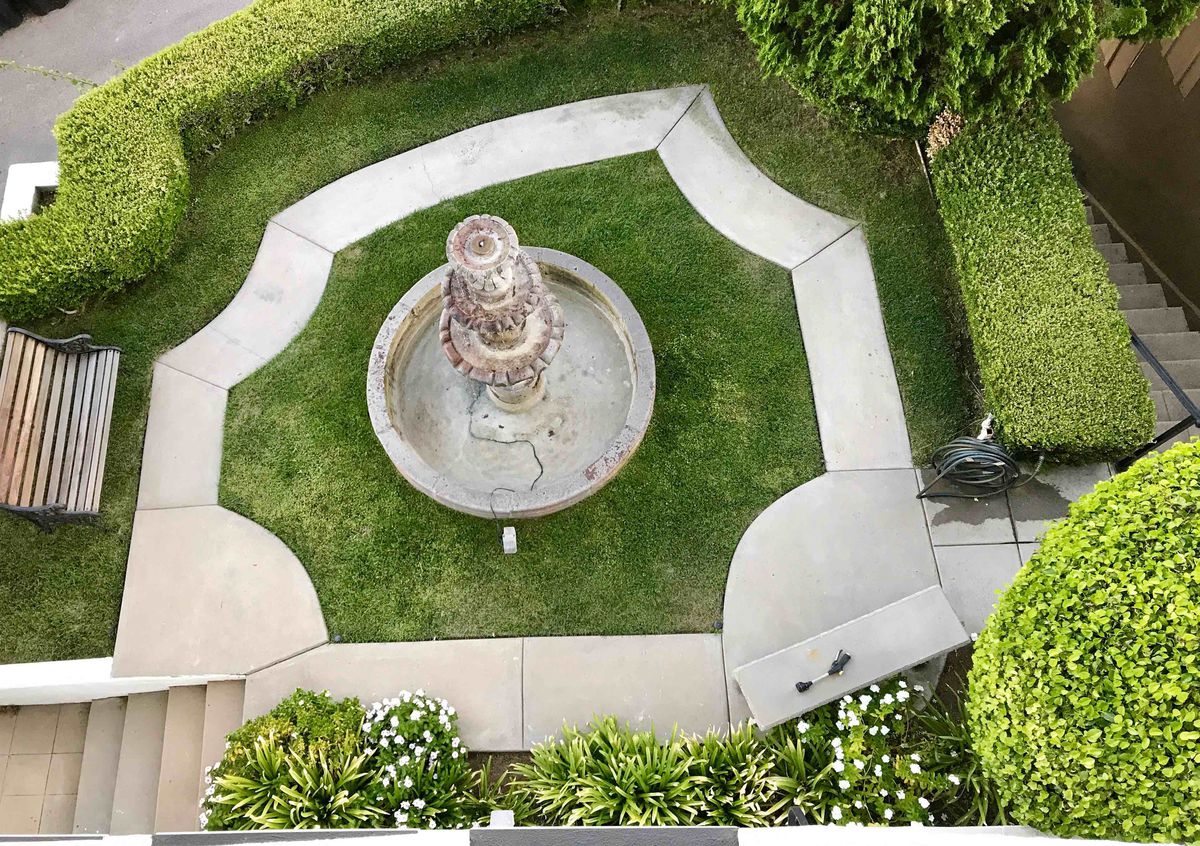 Aerial view of fountain