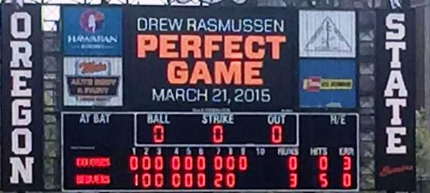 Drew Rassmussen Perfece Game Scoreboard