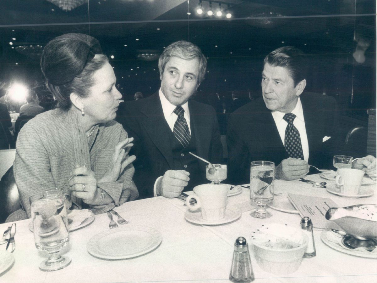 Dorothy Ogilvie, Donald Totten and Ronald Reagan. | Sun-Times file photo