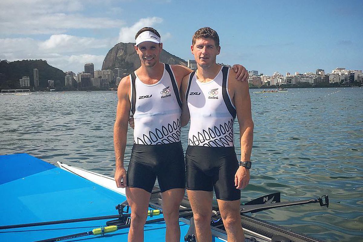 Robbie Manson, left, with his double sculls rowing partner Chris Harris in Rio.
