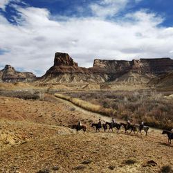 Riding out of the Little Grand Canyon of the San Rafael Swell on Saturday, April 2, 2011, in the San Rafael Swell in central Utah.  