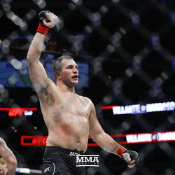 Gian Villante celebrates after the fight at UFC 220.