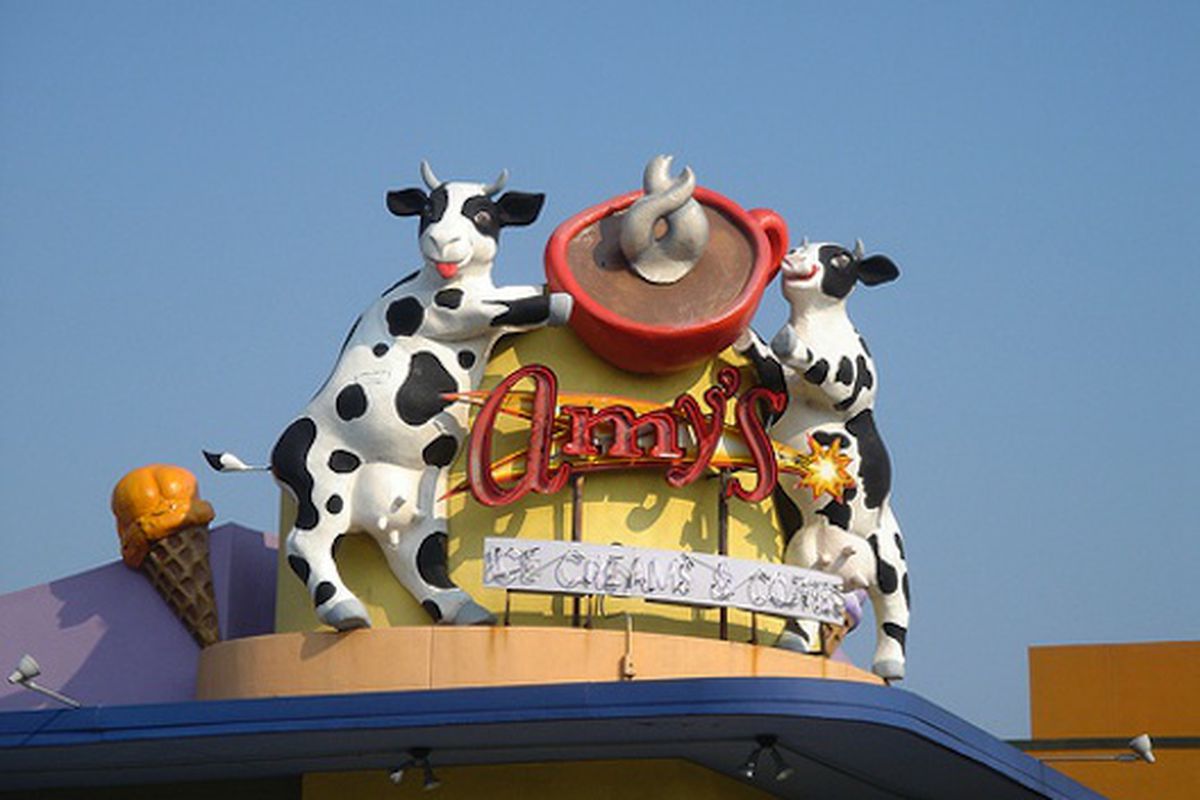 The Amy's Ice Cream cows. 