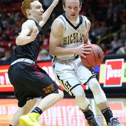 Highland beat Mountain View 76-64 in Class 4A quarterfinal basketball action in the Huntsman Center at the University of Utah Wednesday, March 2, 2016. 
