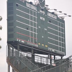 Another view of the scoreboard without the electronic board