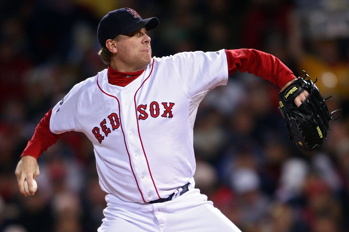Curt Schilling, pitching for his fifth MLB team.