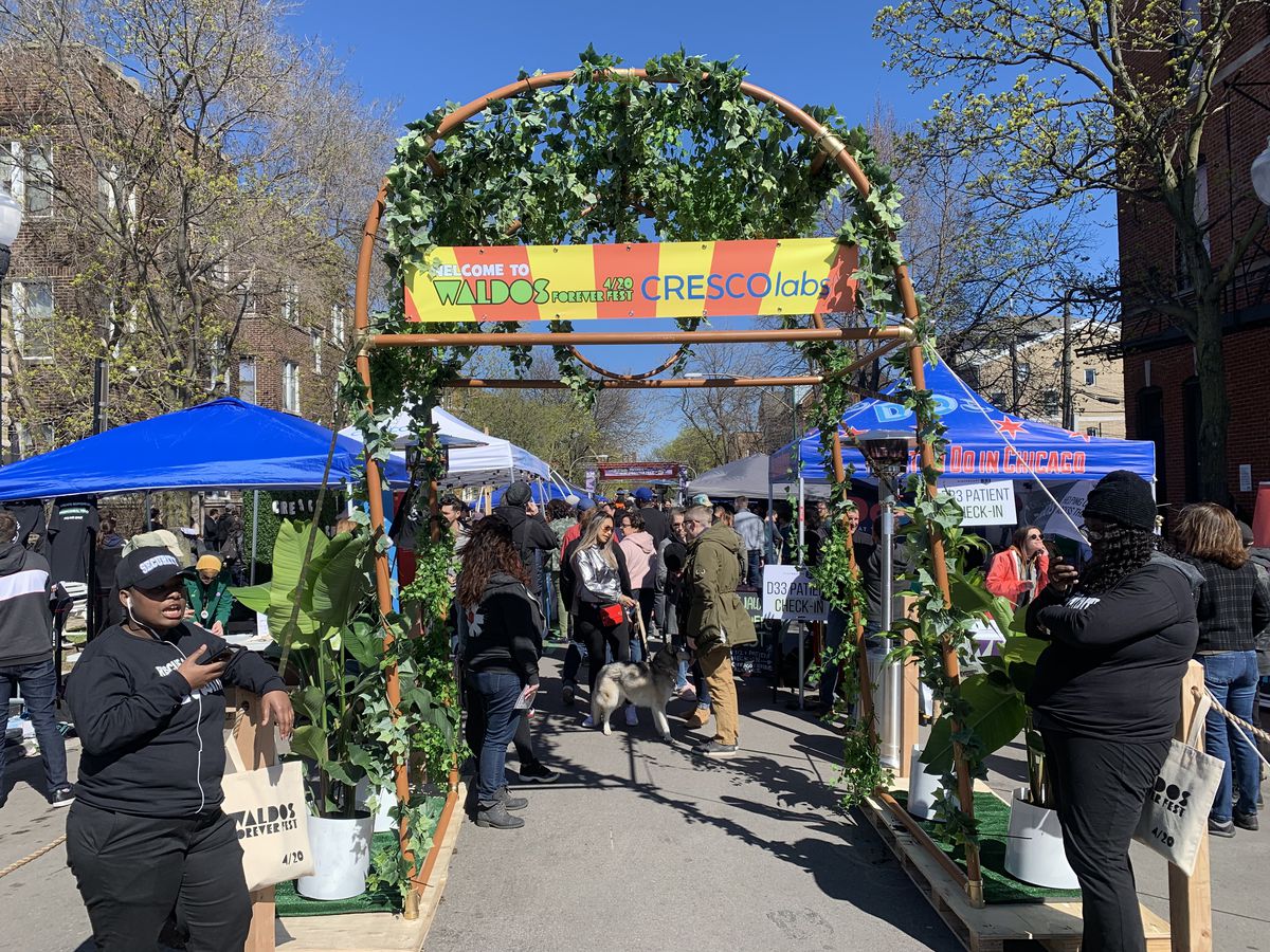 Hundreds of people flocked to the pot-themed Waldos Forever Fest on April 20, 2019. | Tom Schuba/Sun-Times