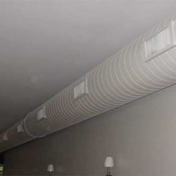Large white duct work above the front room