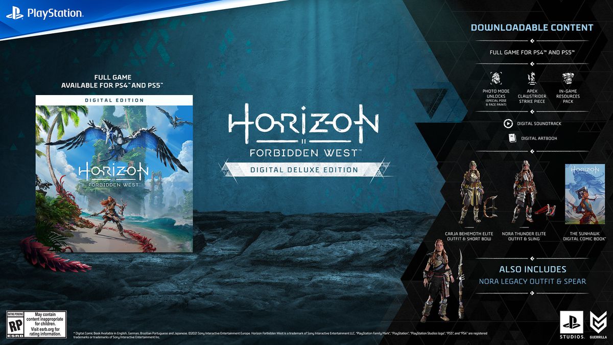All the bonuses for the Digital Deluxe edition of Horizon Forbidden West