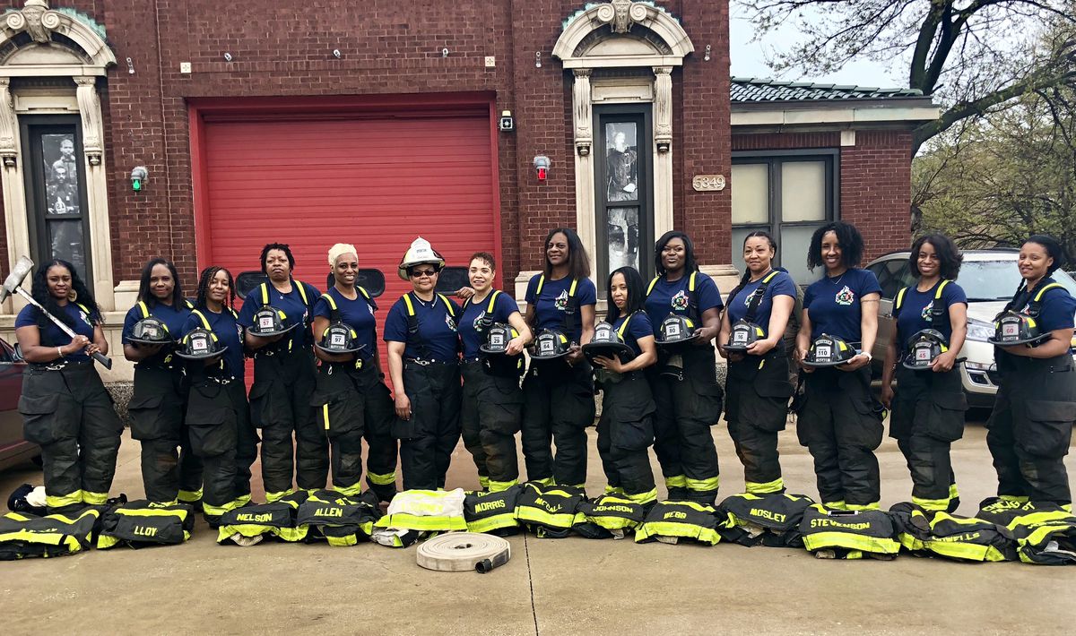 A gathering of black women firefighters at the new home of the Black Fire Brigade included Mattie Rawski, the city’s first black woman firefighter. She was hired in November 1986. | Provided