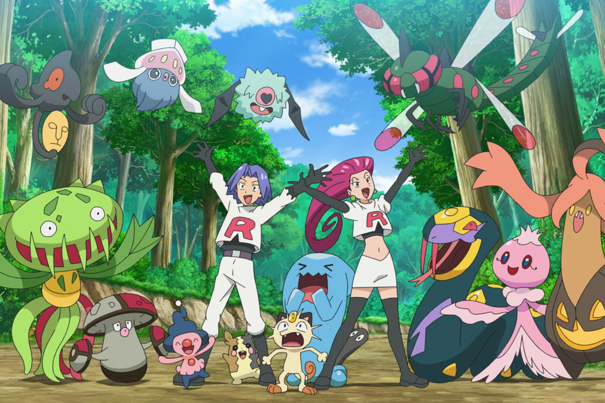 Team Rocket’s Jessie and James with all their Pokemon