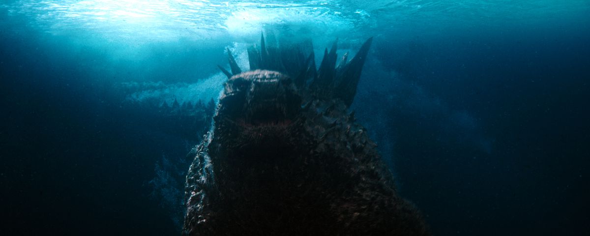 Godzilla, lurking underwater in Godzilla vs. Kong