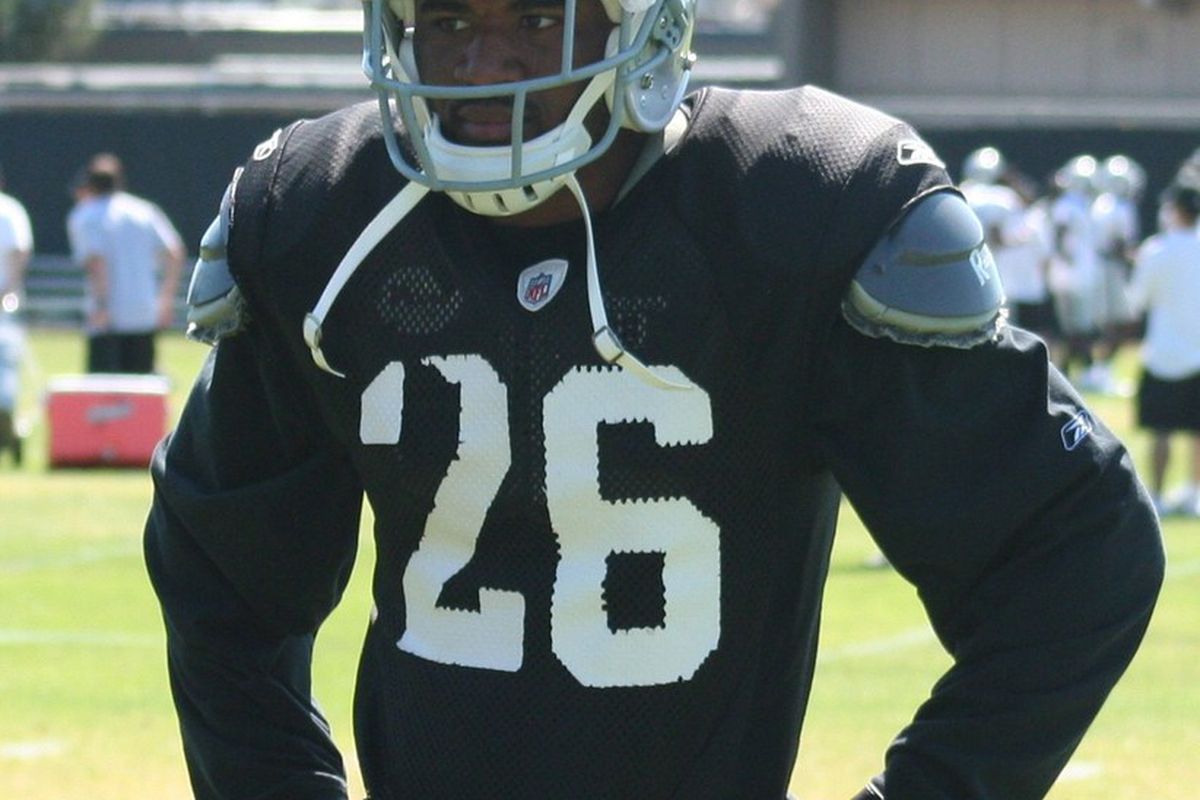 Stanford Routt at Raiders camp 2011 (photo by Levi Damien)